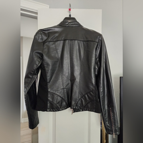Guess Medium Vegan Leather Moto Jacket - Picture 4 of 7